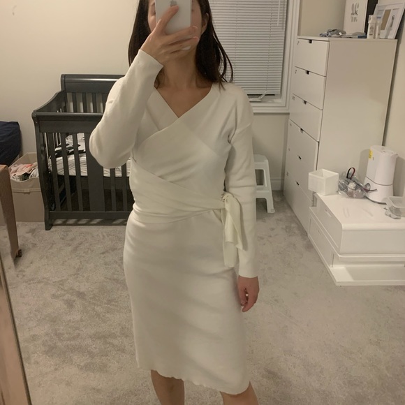 White Wrap Dress - Picture 1 of 4